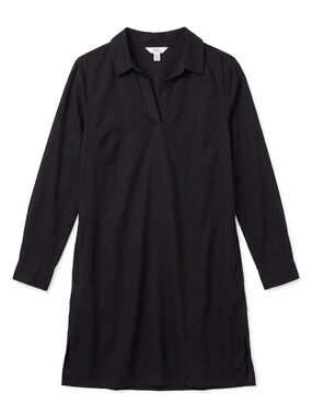 Black Collared Long Sleeve Tunic Dress Size M (8-10)